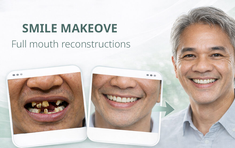 รอยยิ้มใหม่หลังการบูรณะฟันทั้งปาก (Full Mouth Rehabilitation) สวยสมบูรณ์ Full Mouth Reconstruction Smile Makeover Bangkok GDC